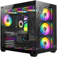 Gametech Prime V2  Tuş Kontrollü (7 x 120 Mm) Rgb Fanlı Özel vidasız Paneller Gaming Boş Bilgisayar Kasası
