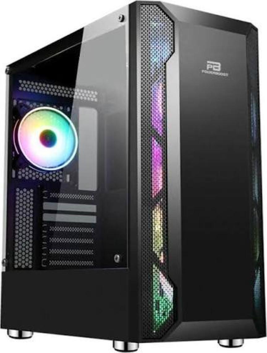Power Boost VK-G3701B 550w 80+ USB 3.0 ATX, ARGB Fan, Mesh+Stirp Siyah Kasa (JBST-VKG3701B)