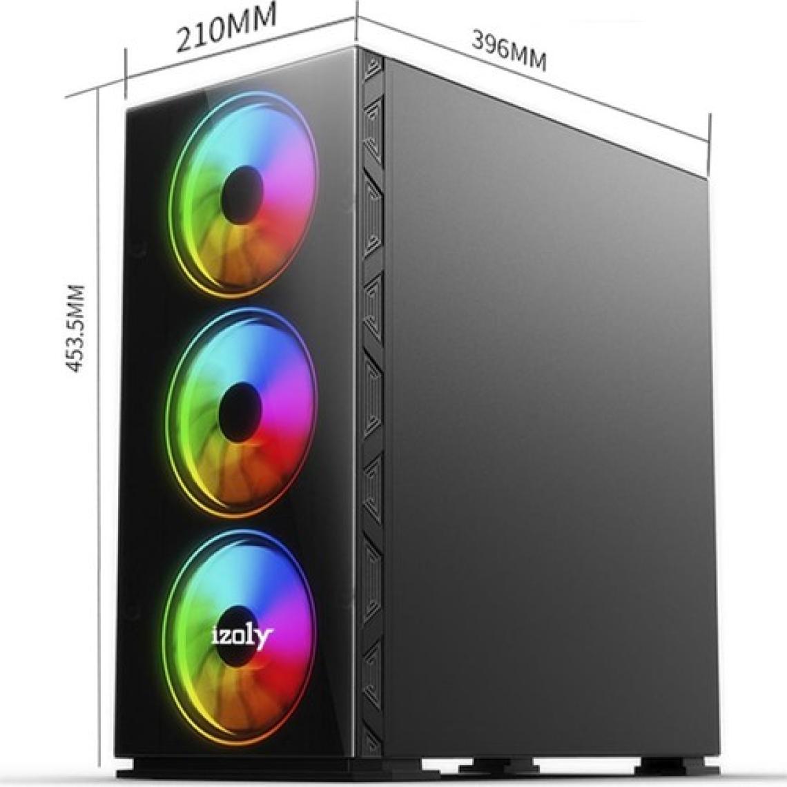 İzoly Cyperpunk AX6 4x A-RGB(14CM)Temperli Cam Kumandalı Full ATX Oyuncu Bilgisayar Kasası