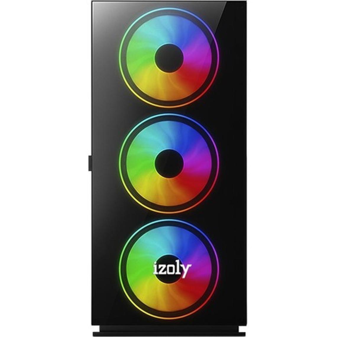 İzoly Cyperpunk AX6 4x A-RGB(14CM)Temperli Cam Kumandalı Full ATX Oyuncu Bilgisayar Kasası
