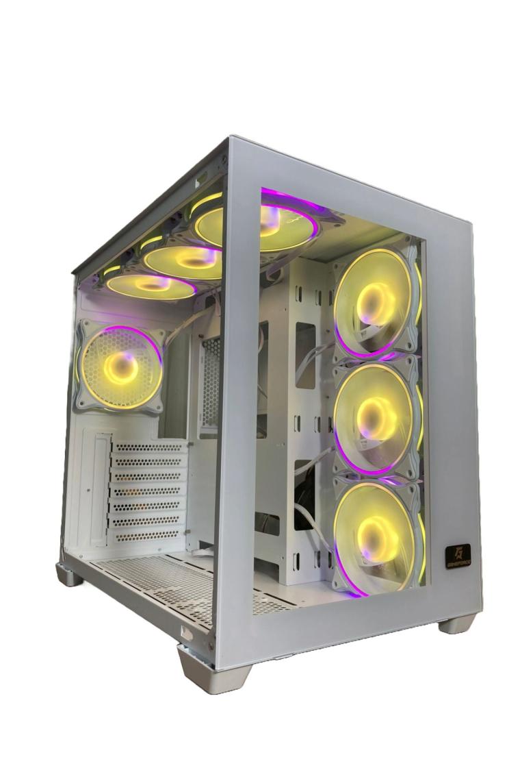 Gameforce Lıquıd Beyaz 7X120 mm Fanlı Rgb Kumandalı Kontrolcülü Atx Oyuncu Bilgisayar Kasası