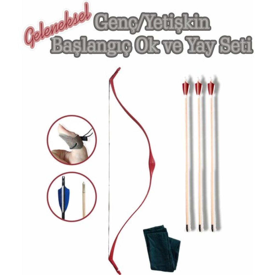 Geleneksel Okçuluk Başlangıç Seti "han" (+3 Ok)  Genç/yetişkin