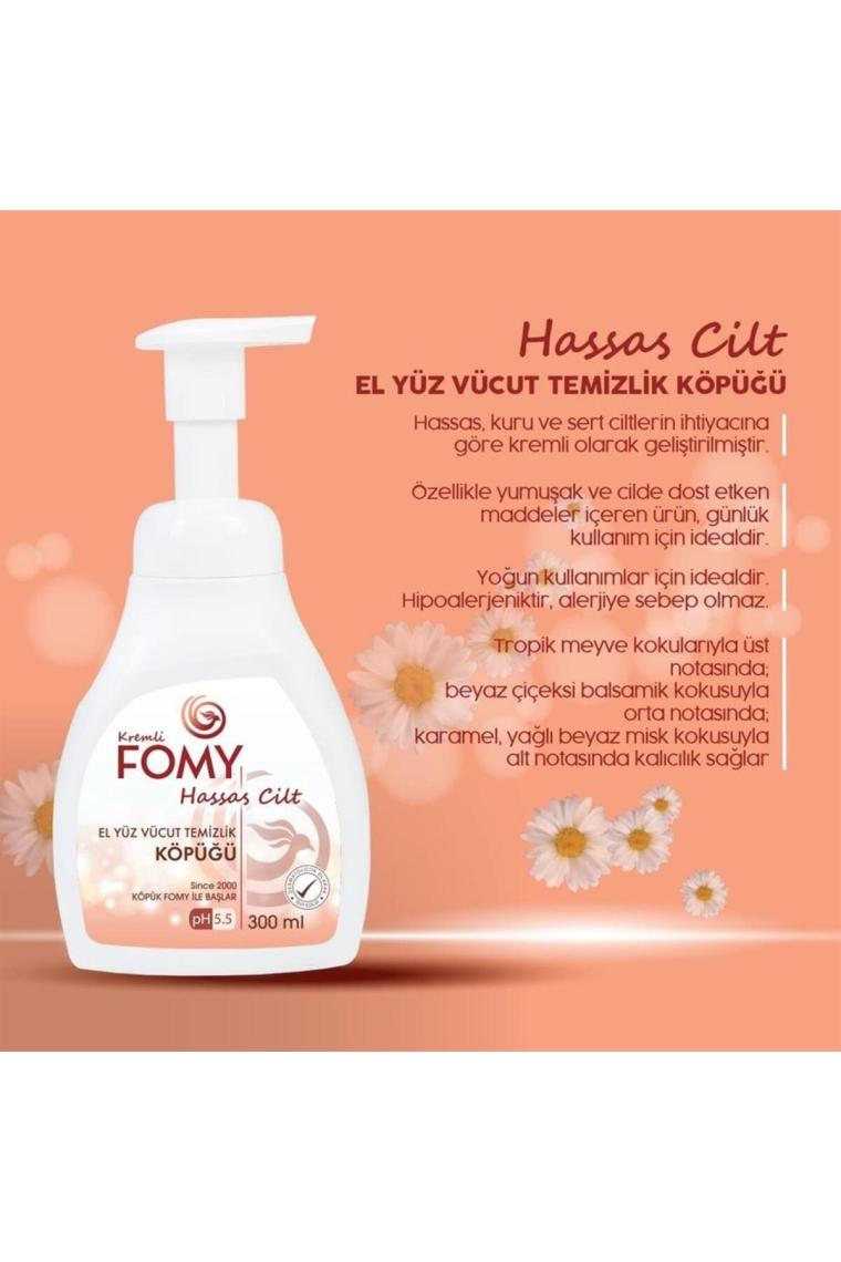 Hassas Cilt Köpük Sabun El Yüz Vücut Seti 1800+300 ml