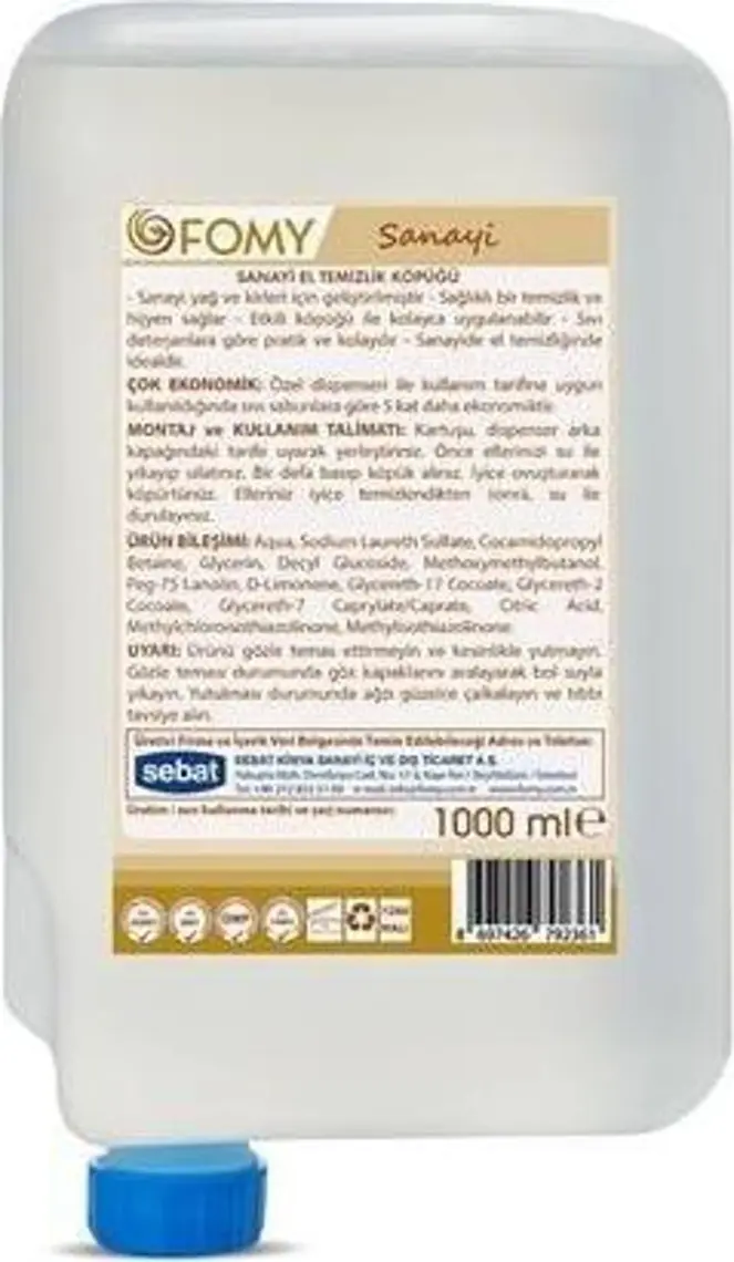 Fomy Sanayi El Temizlik Köpüğü 1000 ml