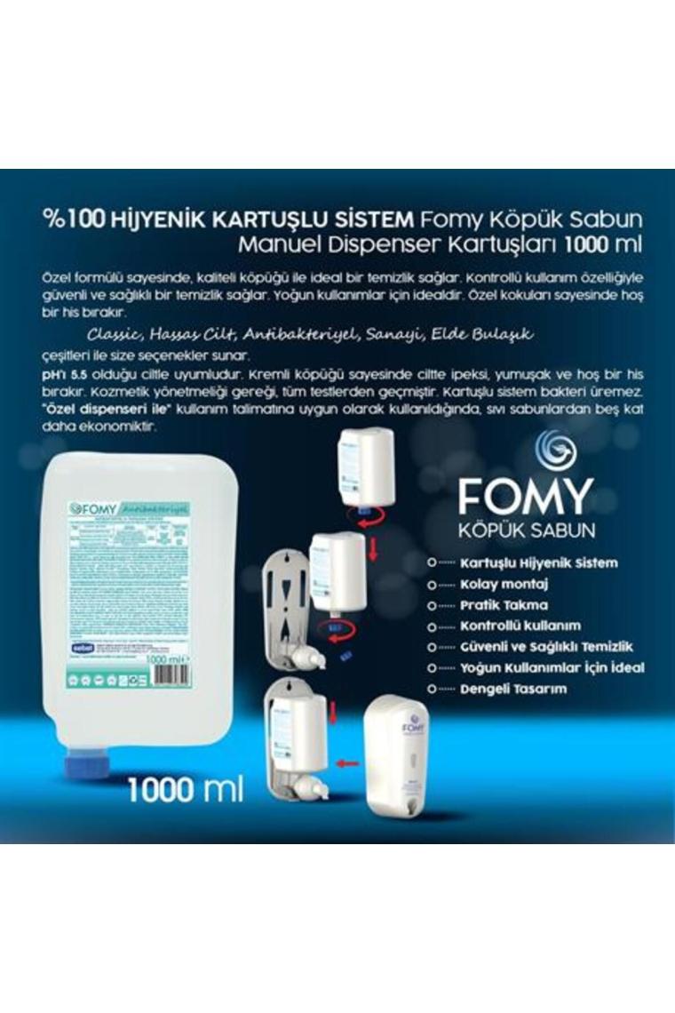 Fomy Antibakteriyel Köpük Sabun - Kartuşu Güvenli - Derinlemesine Temizlik Uzun Süreli Hijyen 1000 ml