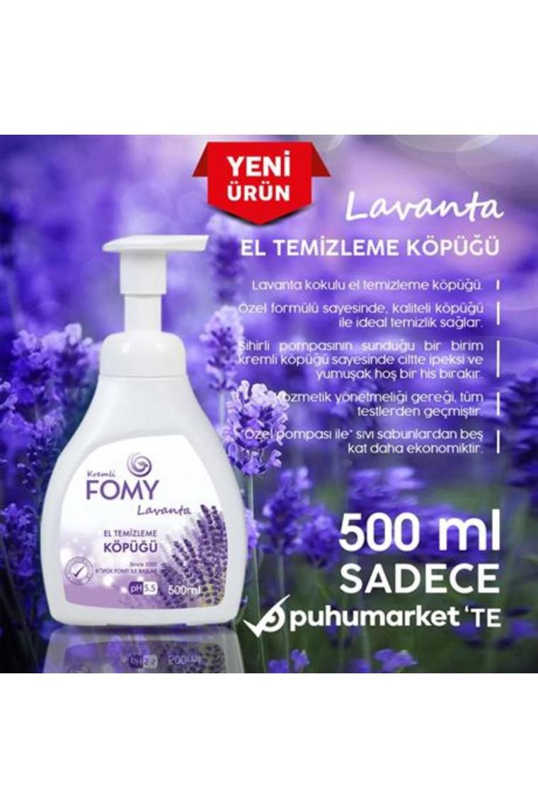 Fomy Lavanta Köpük Sabun El Yüz Vücut Temizlik Köpüğü 500 ml
