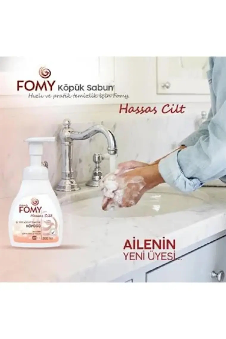 Fomy Hassas Cilt Köpük Sabun El Yüz Vücut Temizlik Köpüğü 300 ml x 4 Adet
