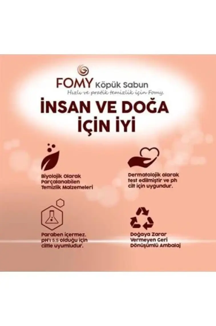 Fomy Hassas Cilt Köpük Sabun El Yüz Vücut Temizlik Köpüğü 300 ml x 4 Adet