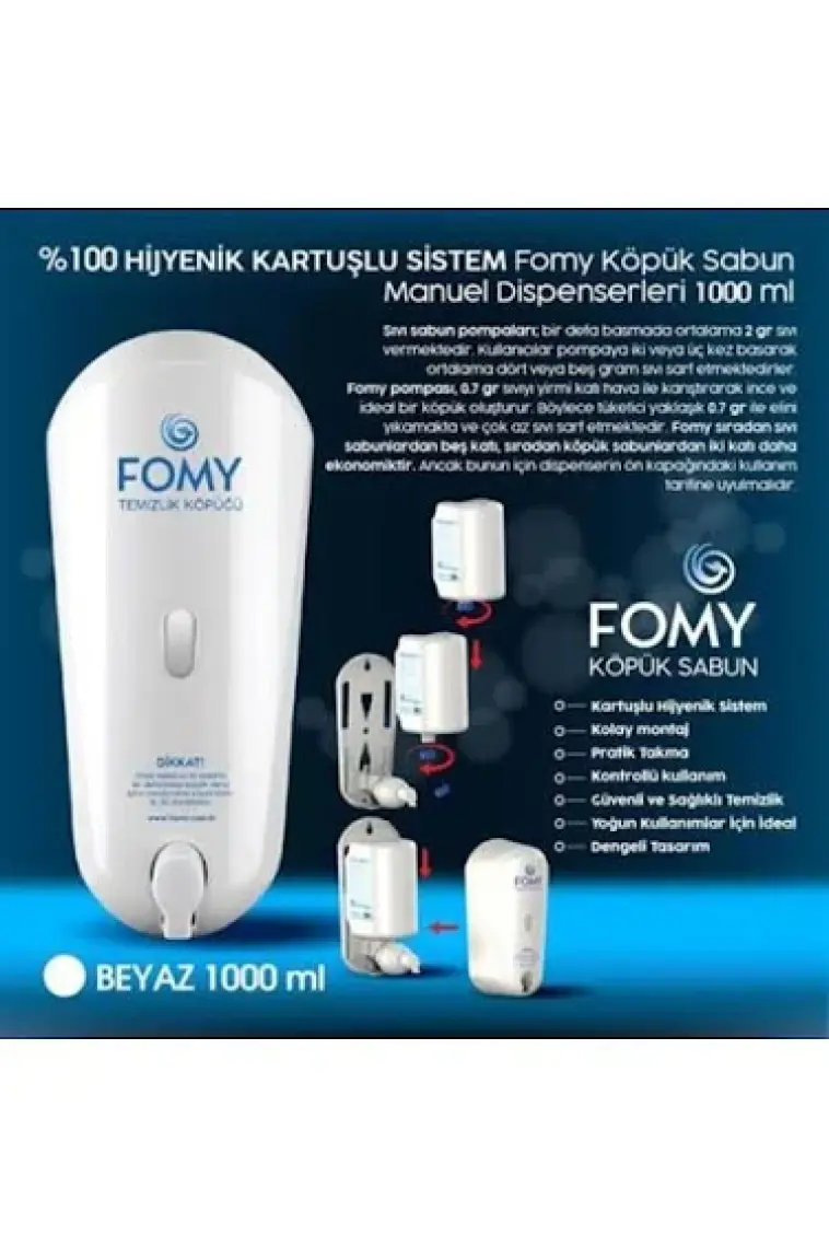 Fomy Hassas Cilt El Temizlik Köpüğü ve Dispenser 1000ml