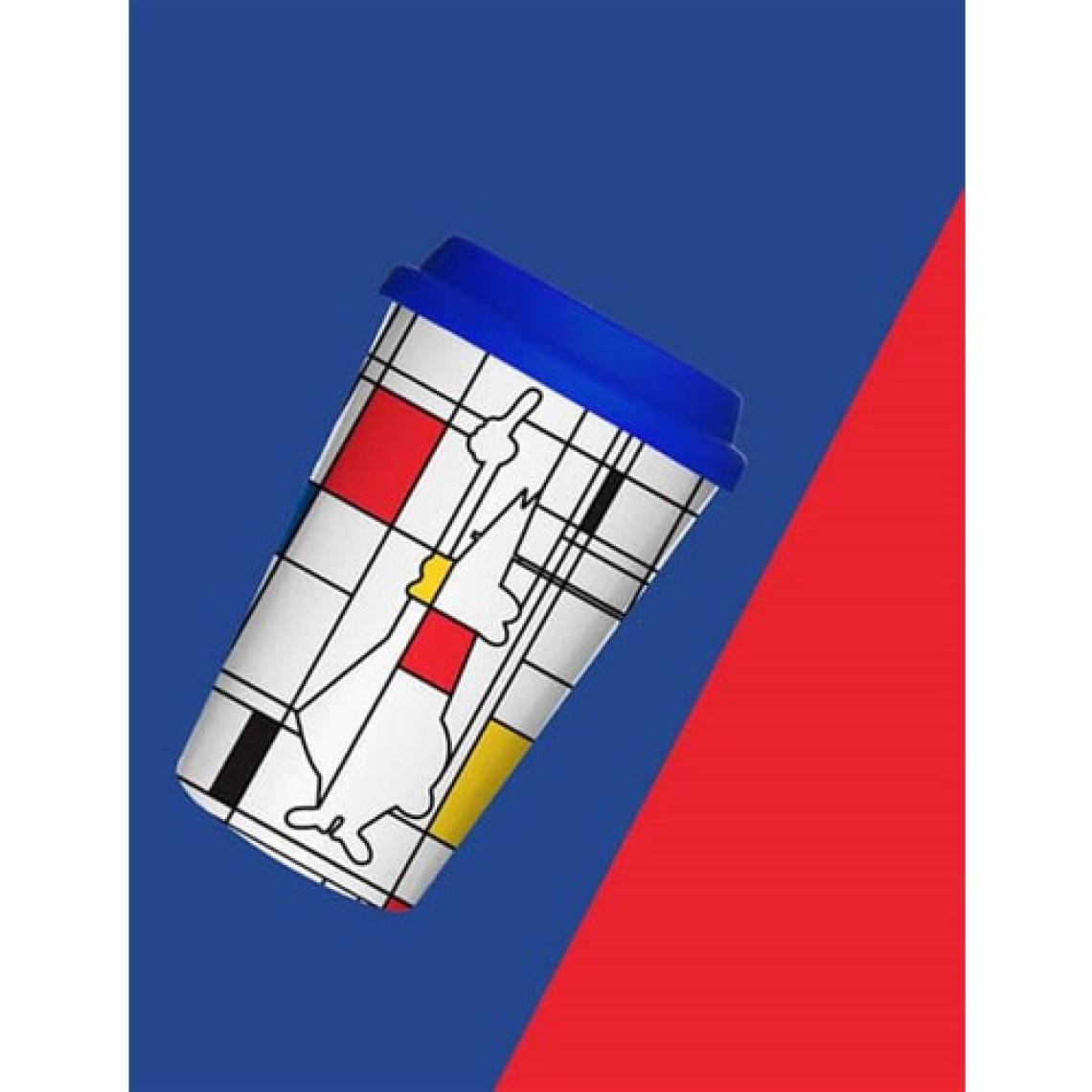 Bialetti Mondrian Silikon Kapaklı Porselen Kupa 300 ml