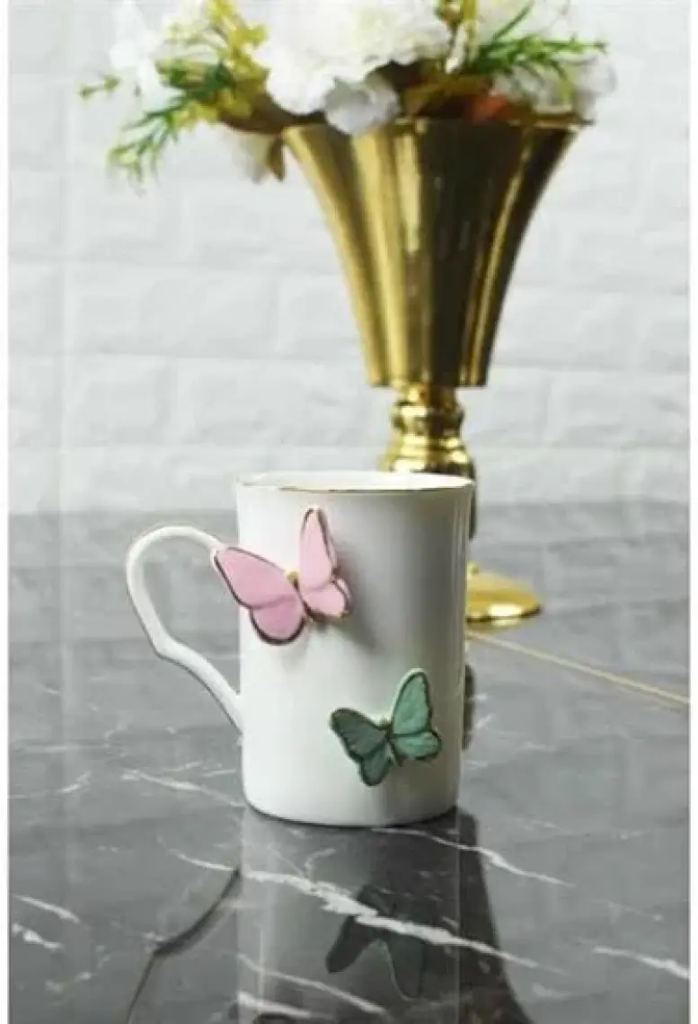 Arow Mariposa Kelebekli Porselen Kupa TR-530