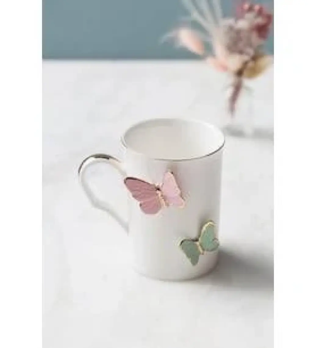 Arow Mariposa Kelebekli Porselen Kupa TR-530