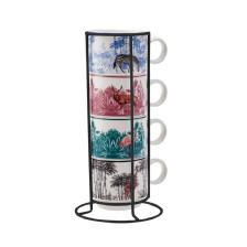 Jungle 5 Parça Standlı Çay Fincanı Seti 4x160 Ml