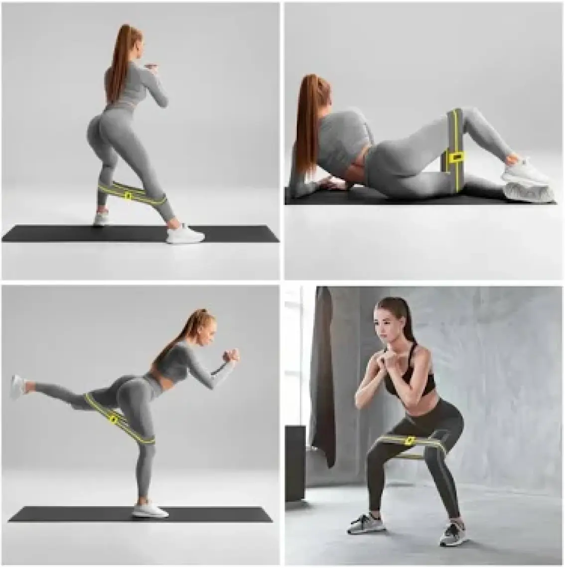 Rebuwo Squat Bant Pilates Fitness Spor Kalça Egzersizleri Direnç Bandı Direnç Lastiği  35CM