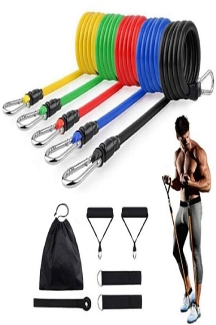 12 Parça Deluxe Profesyonel Direnç Lastiği Seti Latex Premium Kalite Fitness Kondisyon Direnç Lastik