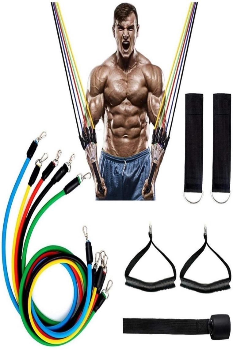 12 Parça Deluxe Profesyonel Direnç Lastiği Seti Latex Premium Kalite Fitness Kondisyon Direnç Lastik