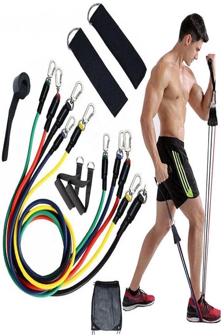 12 Parça Deluxe Profesyonel Direnç Lastiği Seti Latex Premium Kalite Fitness Kondisyon Direnç Lastik
