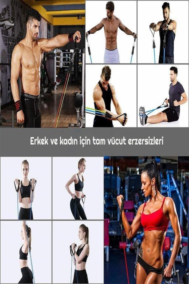 12 Parça Deluxe Profesyonel Direnç Lastiği Seti Latex Premium Kalite Fitness Kondisyon Direnç Lastik