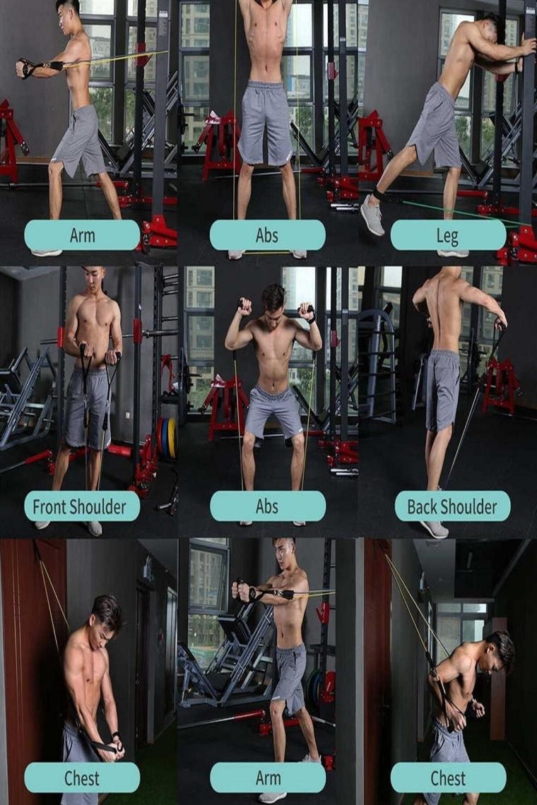 12 Parça Deluxe Profesyonel Direnç Lastiği Seti Latex Premium Kalite Fitness Kondisyon Direnç Lastik