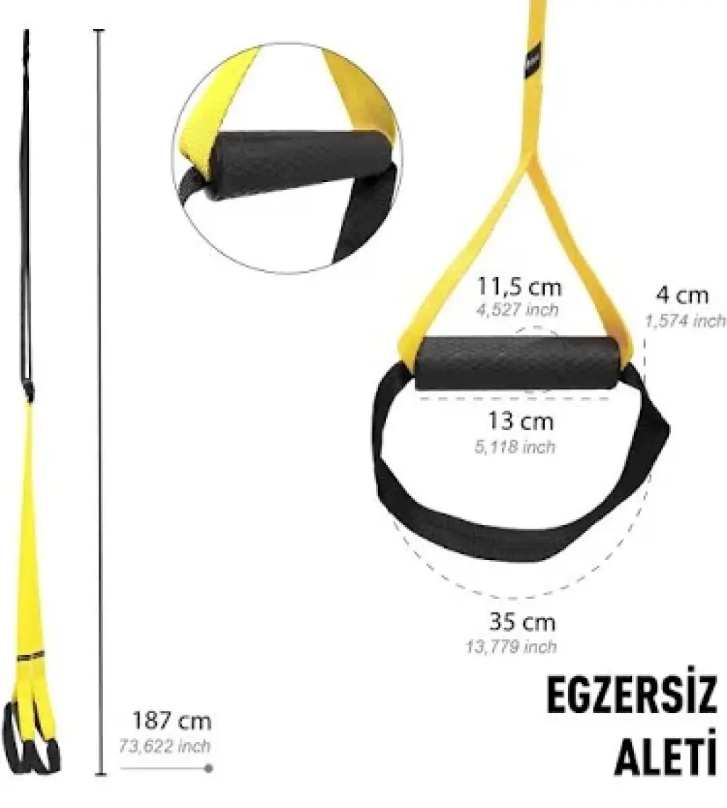 Rebuwo Suspension Trainer Cross Training Egzersiz Seti Sarı