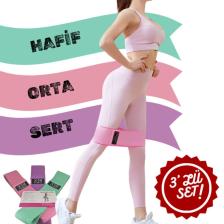 Xtr Fitness Loop Band Direnç Bandı Spor Egzersiz Aerobik Pilates Squat Lastiği 3lü Set