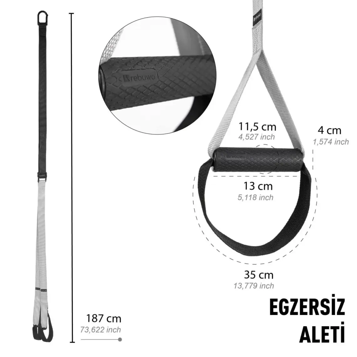 Rebuwo Suspension Trainer Cross Training Egzersiz Seti Yeşil