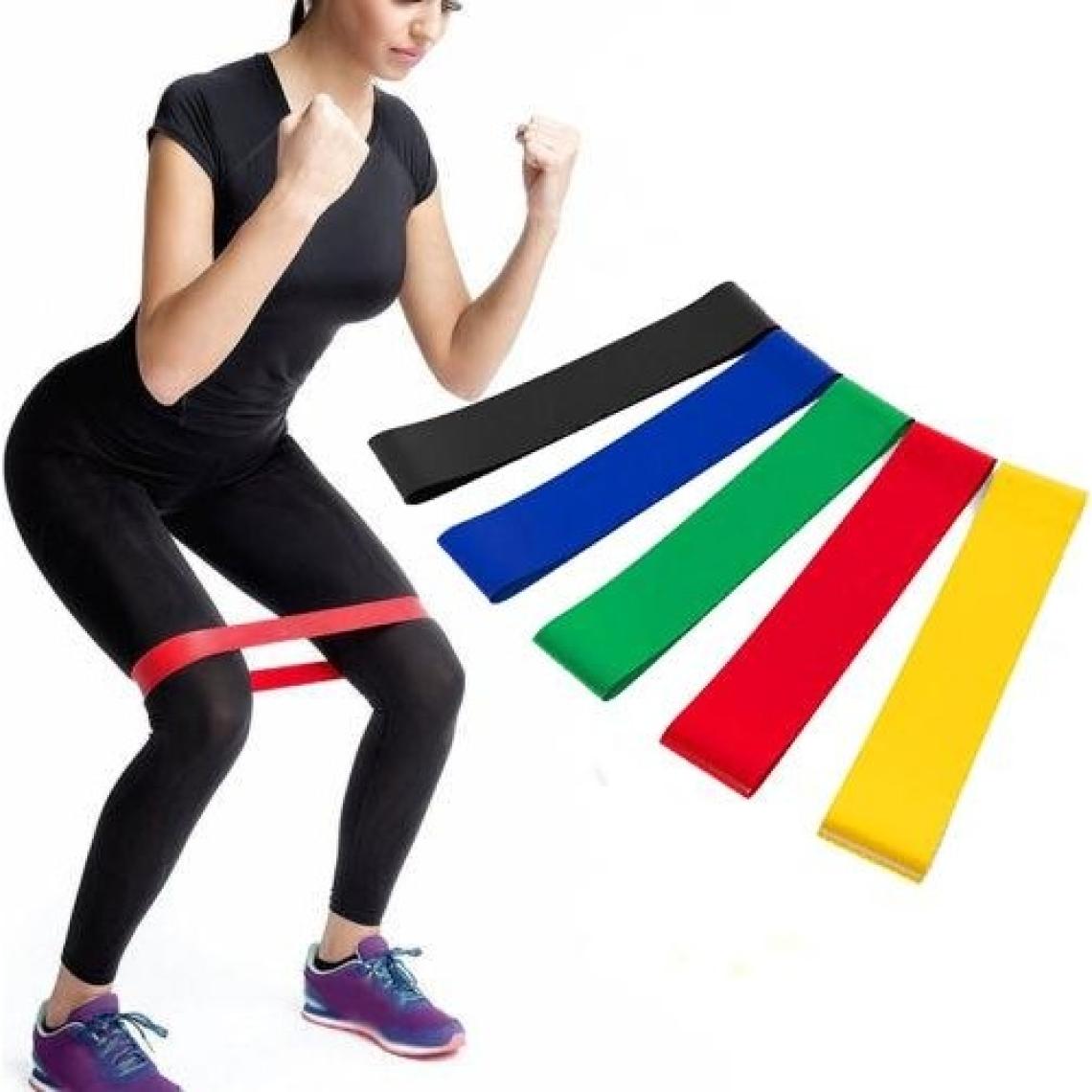 Optana 5 Li Set Aerobik Bandı Egzersiz Plates Fitness Direnç Lastiği Kas Germe Ve Jimnastik Seti Crossfit