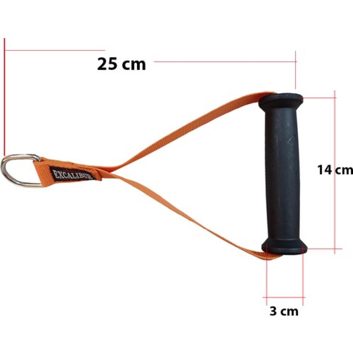 Excalibur Fitness Direnç Lastiği Elciği Ağırlık Çekiş Aparatı Elcik -  25 cm Çiftturuncu