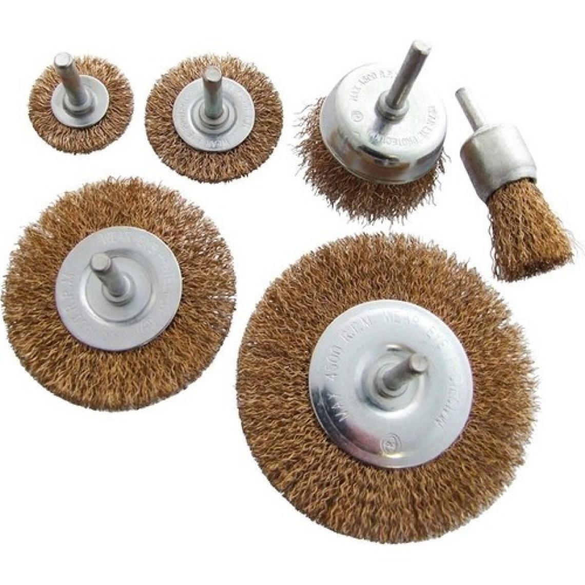 Gfb 6 Parça Pimli Tel Fırça Seti  Matkap Fırça Set