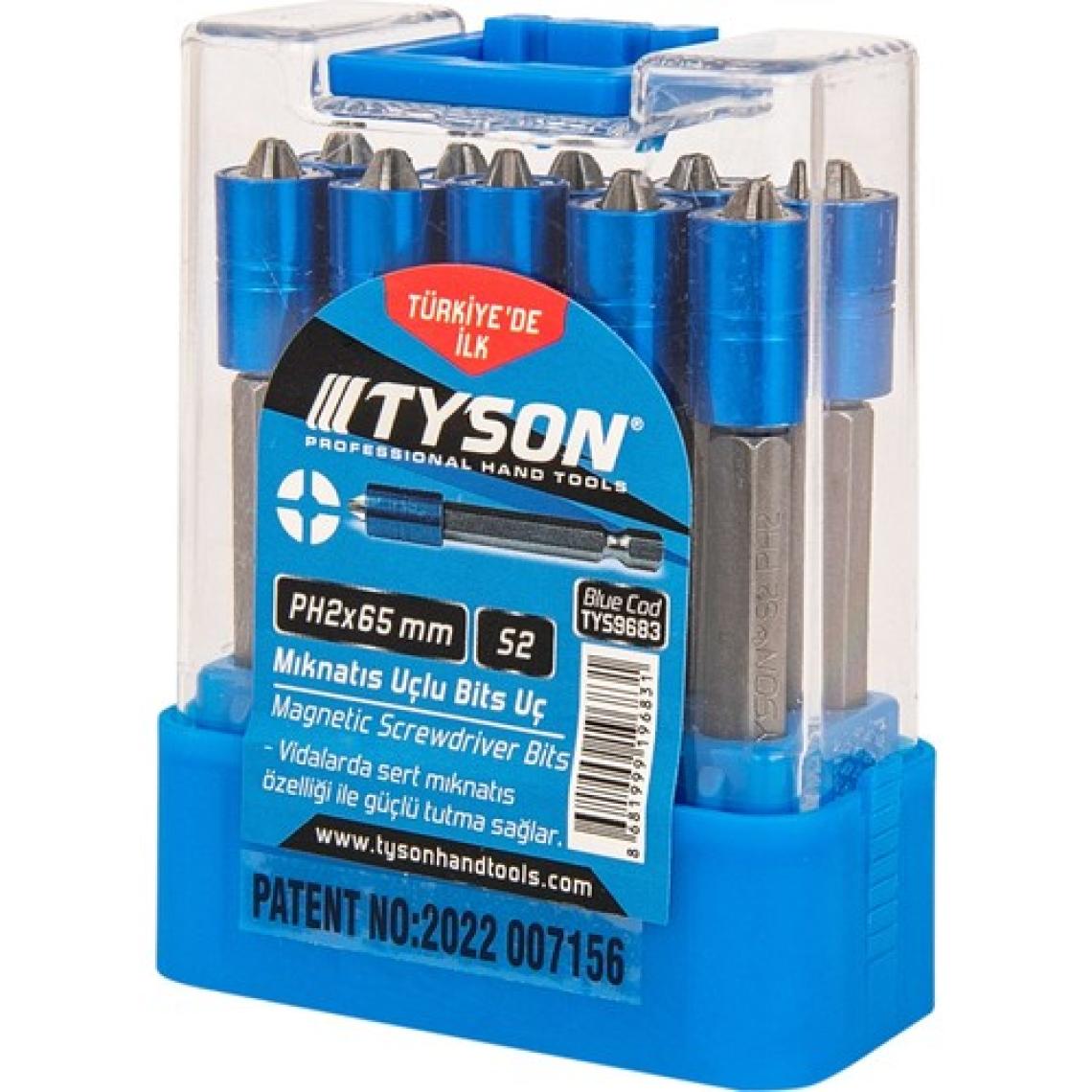 Tyson PH2X65 mm S2 Çeliği Tek Yönlü Mıknatıs Uçlu Bits Uç (1 Adet)