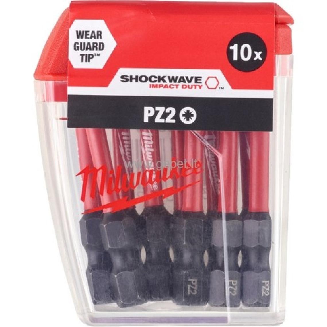 Milwaukee Bits Uç Pz2 50 mm 10'lu Paket Shockwave