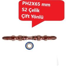 Tyson PH2X65 mm S2 Çeliği çift Yönlü Mıknatıs Uçlu Bits Uç (1 Adet)