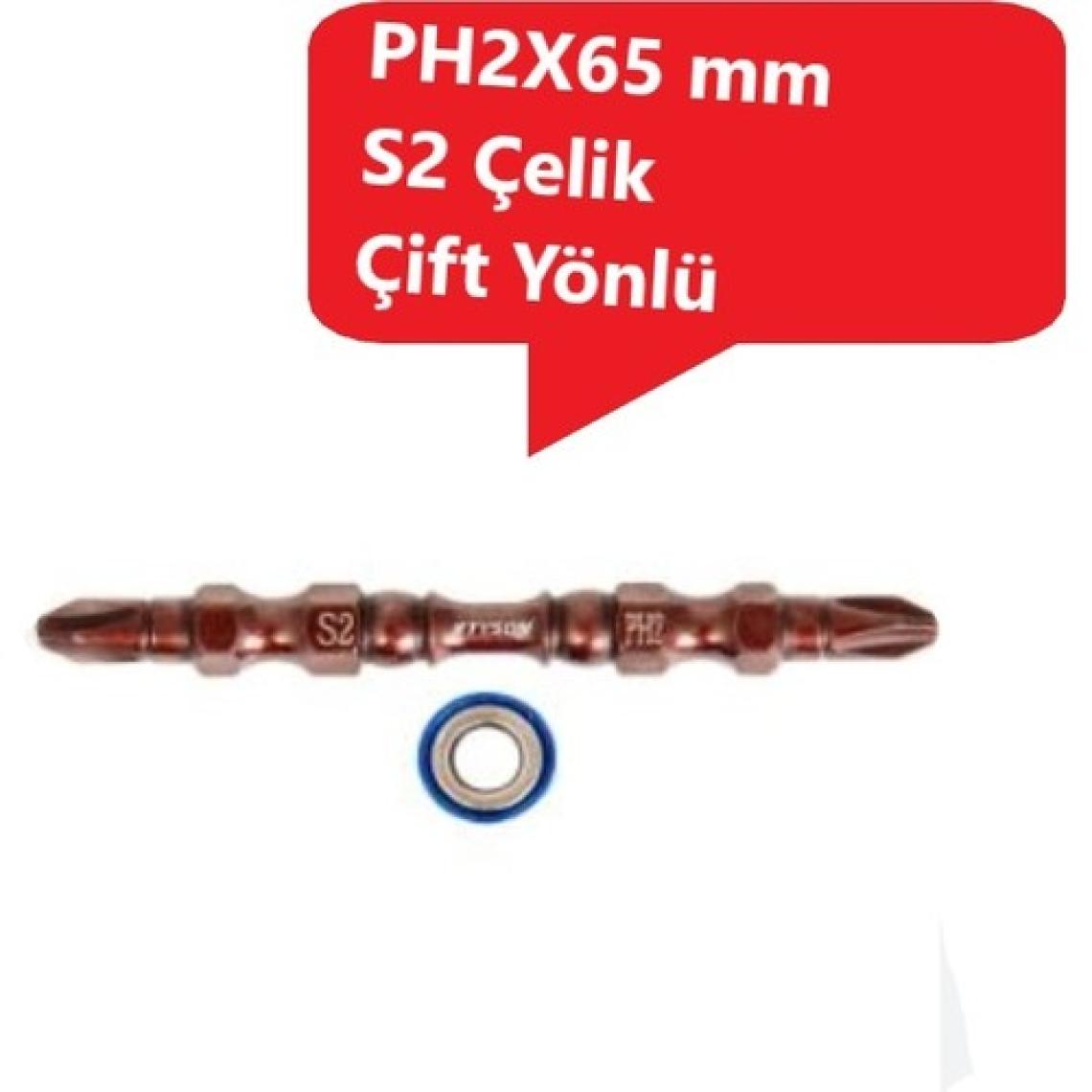 Tyson PH2X65 mm S2 Çeliği çift Yönlü Mıknatıs Uçlu Bits Uç (1 Adet)