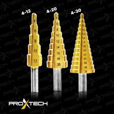 Proxtech  Kademeli Hss Sarmal Matkap Ucu Seti Kademli Sac Delme Çantalı 3 Pcs Set 4-12 / 4-20 / 4-32