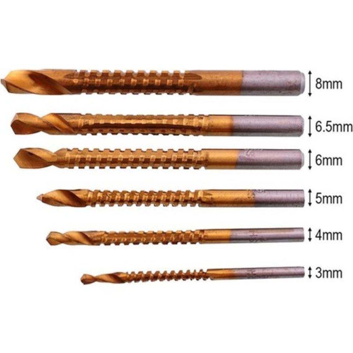 Profi̇sher Titanyum Kaplı Hss Havşa Matkap Ucu 4/5/6/7/8 mm 6'lı Set