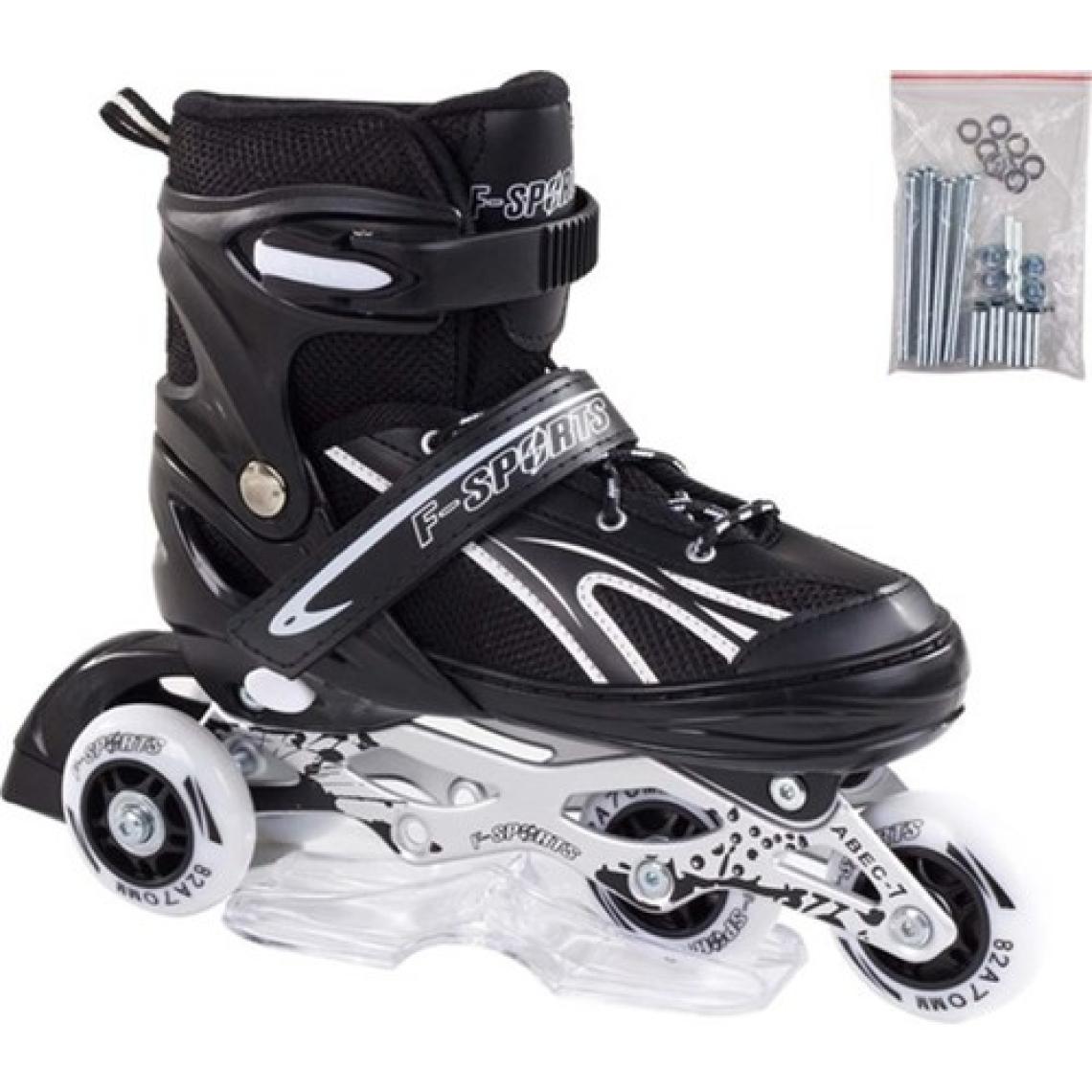 Furkan Toys F-Sports  Siyah Ayarlabilir 2+2 Işıklı Metal Alıştırma Pateni Çanta