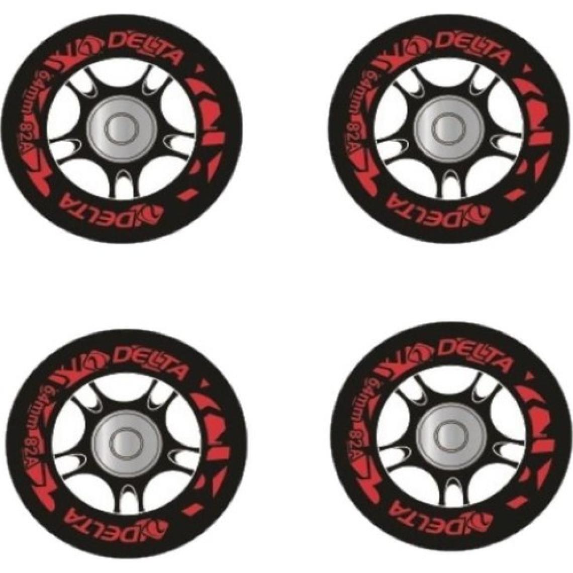 Delta 64 mm Silikonlu Rulmanlı 4 Adet Paten Tekerleği Seti