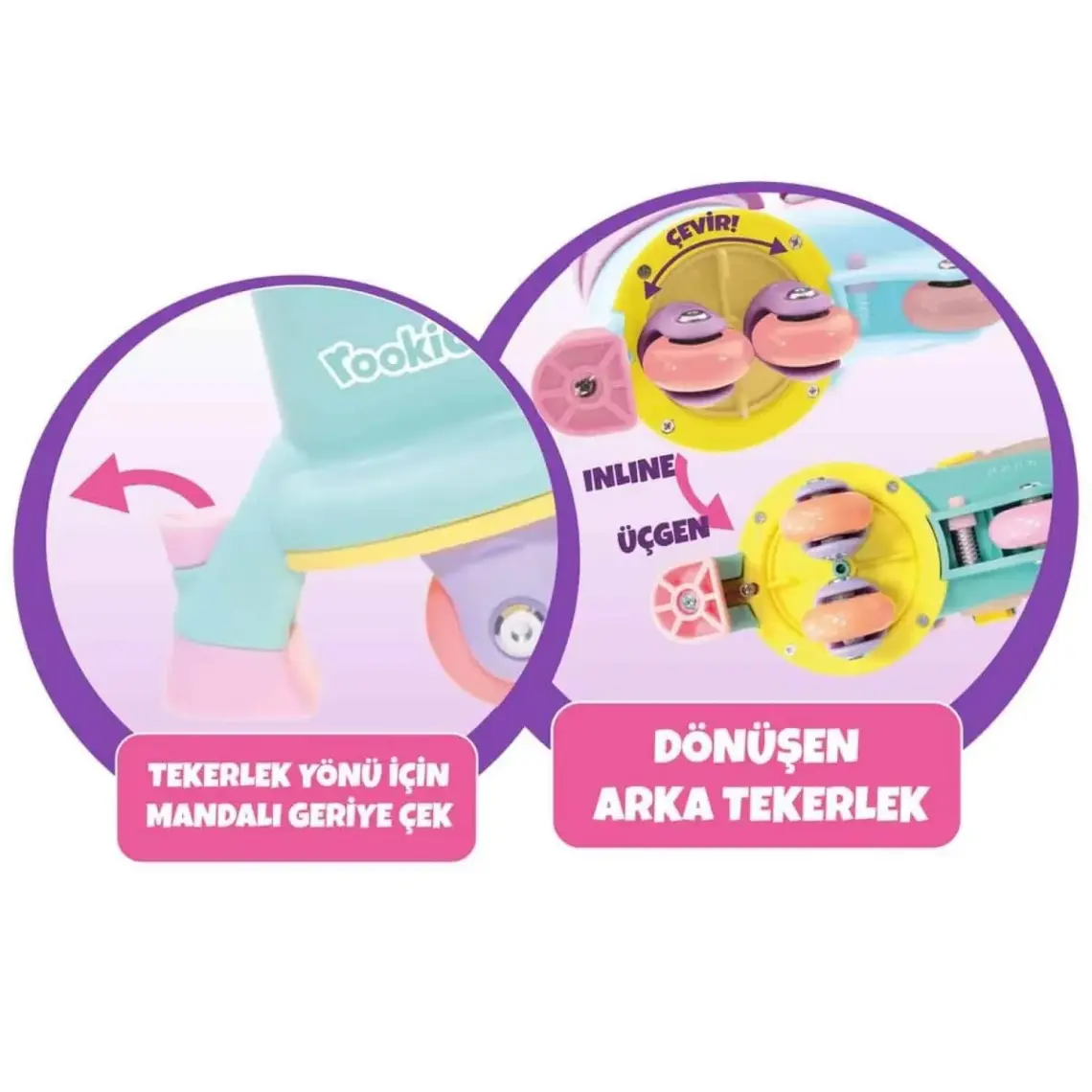 Rookie Ayarlanabilir Dönüşen Tekerlekli 2 In 1 Twisty Paten