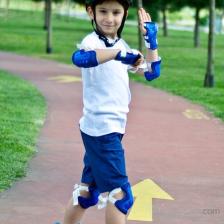 Paten Kaykay Koruyucu Set Dizlik Dirseklik Bileklik, Mavi