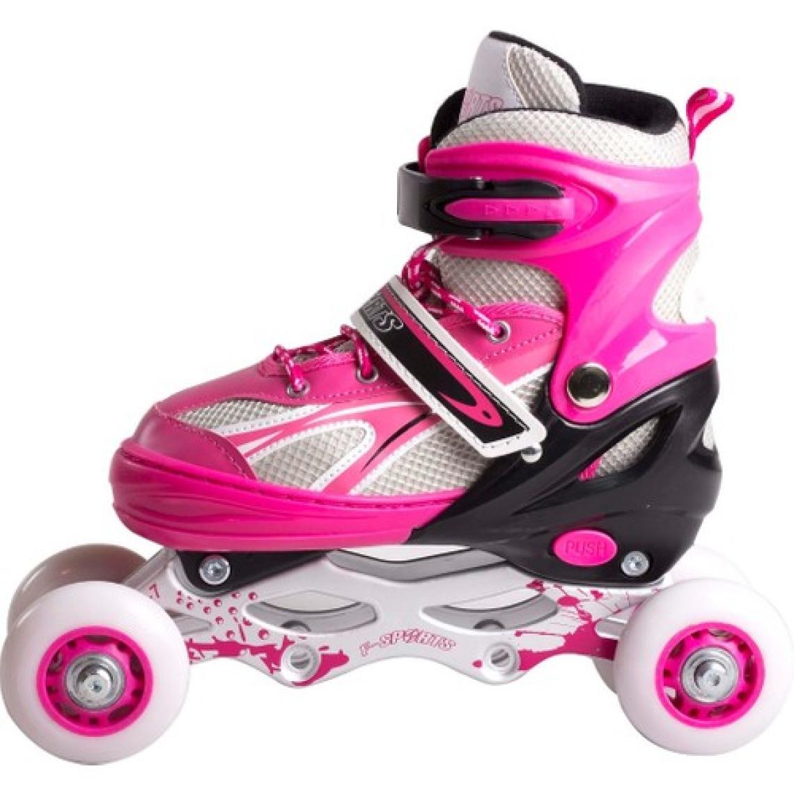 Furkan Toys F-Sports 2+2 Ayarlanabilir Ön Tekerleği Işıklı Metal Alıştırma Pateni Çanta Hediyeli