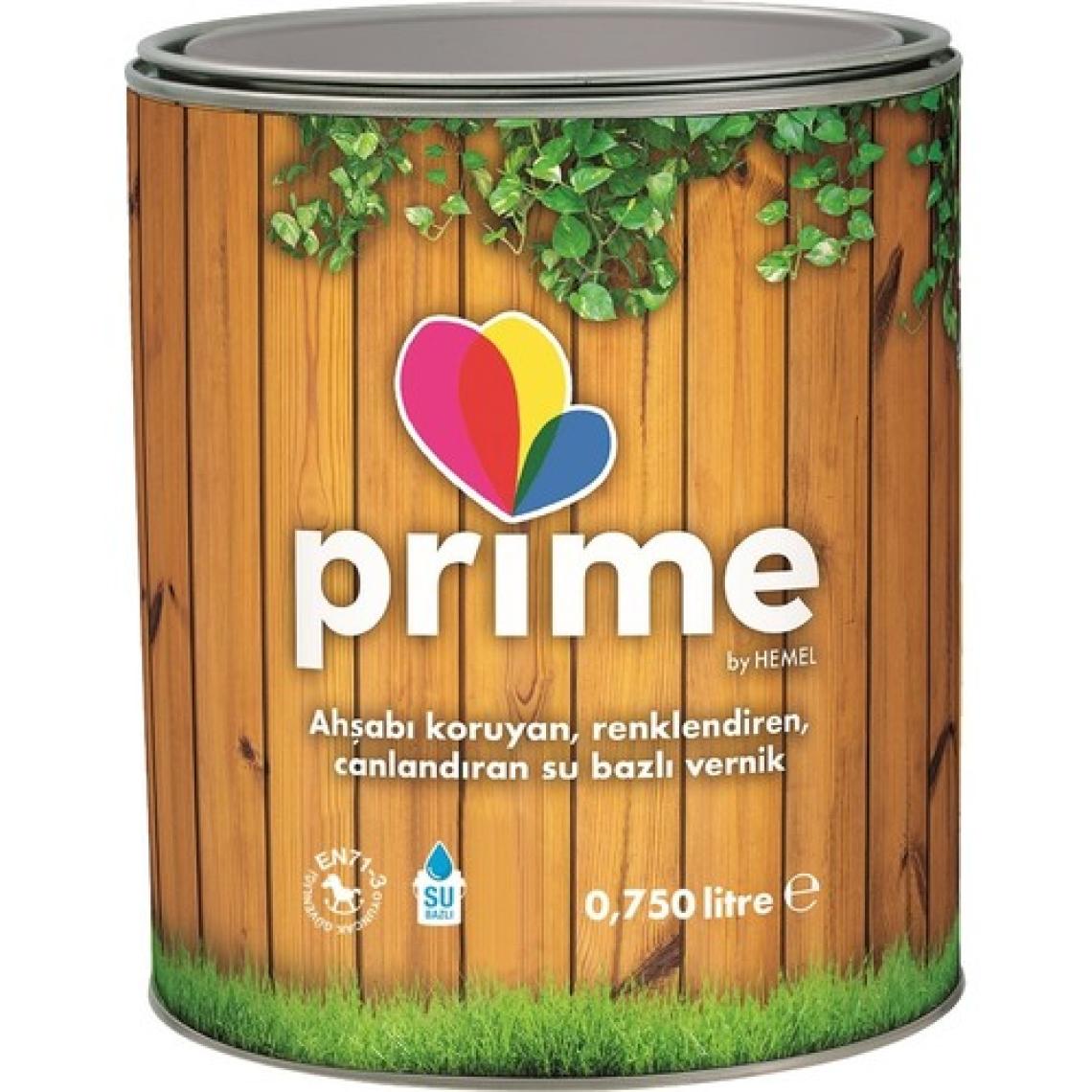 Hemel Prime Su Bazlı Koruyucu Vernik 0,75 Lt  Fındık  Rengi