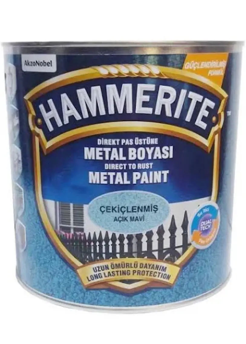 Hammerite Direkt Pas Üstüne Çekiçlenmiş Metal Boyası 2.5 Lt Açık Mavi