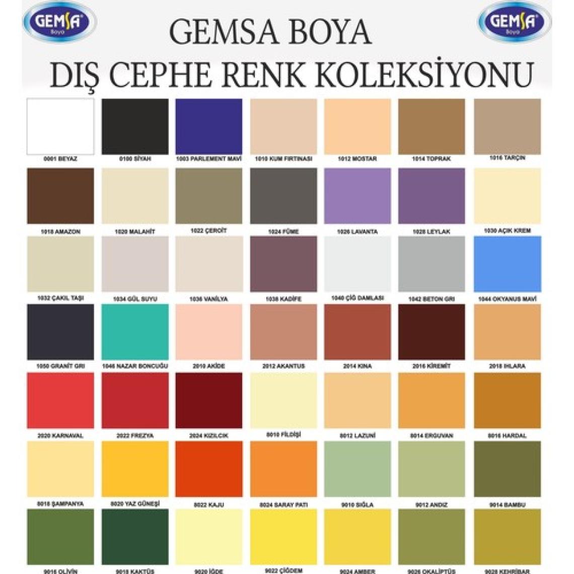 Gemsa Silikonlu Dış Cephe Boyası Su Bazlı 10 kg Mostar