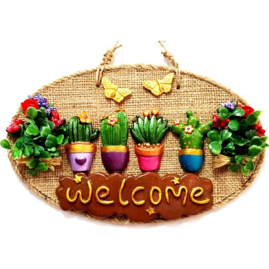 Mixperi Çiçeklerin Büyüsü Welcome Yazılı Kapı ve Duvar Süsü