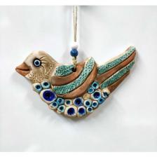 SUME Seramik Mini Kuş Dekoratif Duvar Süsü 17 x 10 cm