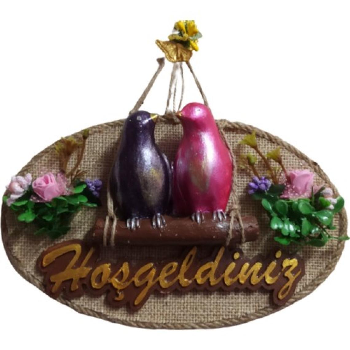 Mixperi Baykuş Ailesi Welcome Yazılı Kapı Süsü