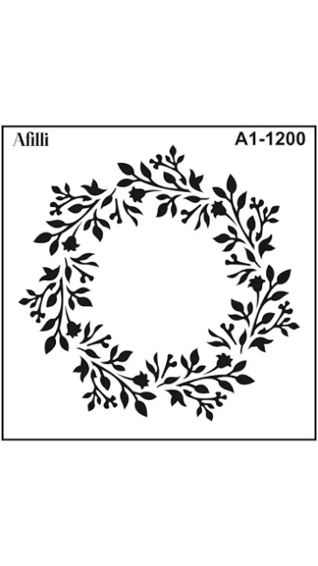 Filli Boya Afilli Stencil A1-1200 Çiçekli Taç 30X30