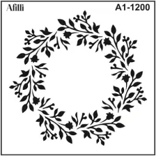 Filli Boya Afilli Stencil A1-1200 Çiçekli Taç 30X30