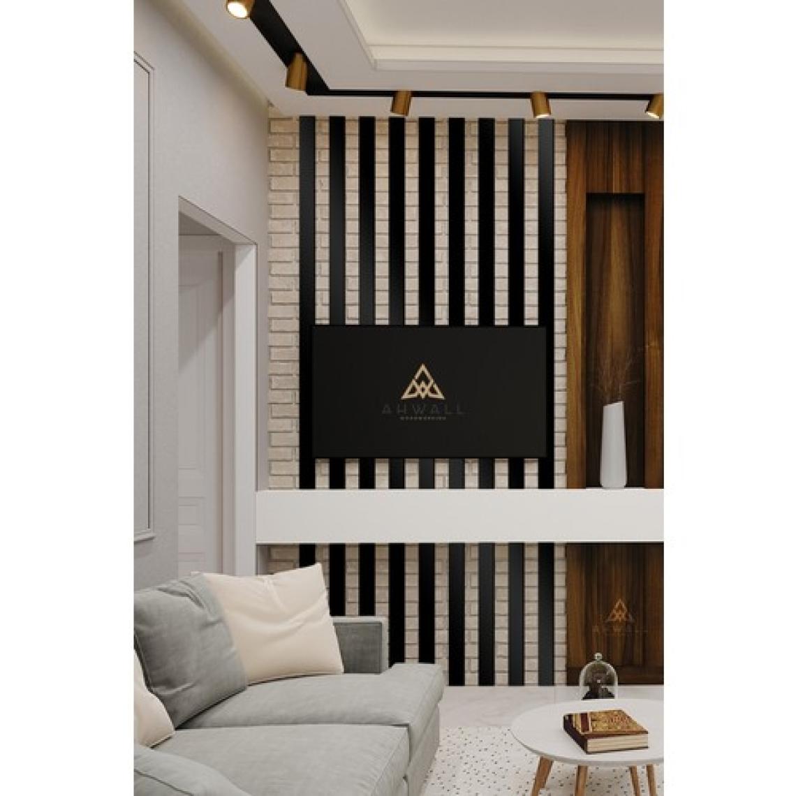 Ahwall Dekoratif Ahşap Mdf Şerit Duvar Panelleri Siyah