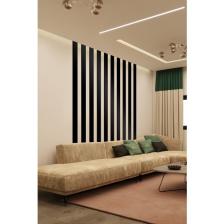 Ahwall Dekoratif Ahşap Mdf Şerit Duvar Panelleri Siyah